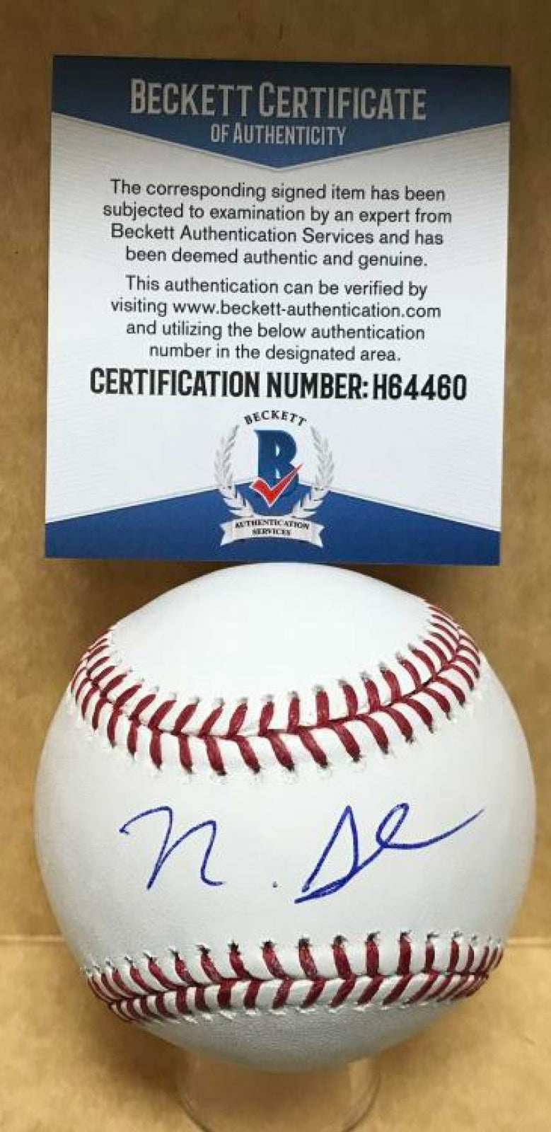 NICK SENZEL CINCINNATI REDS SIGNED AUTOGRAPHED M.L. BASEBALL BECKETT H64460