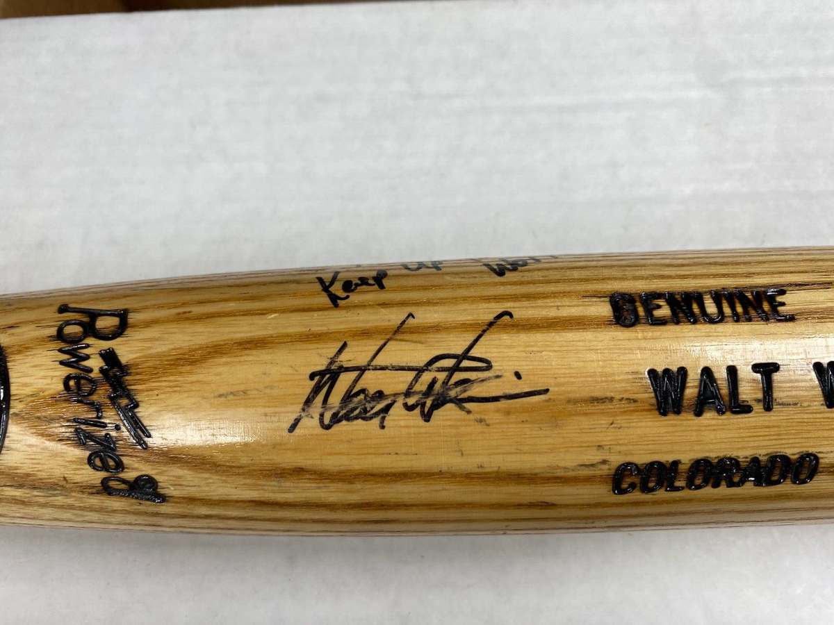 WALT WEISS COLORADO ROCKIES SIGNED AUTOGRAPHED LV SLUGGER H238 BAT W/COA