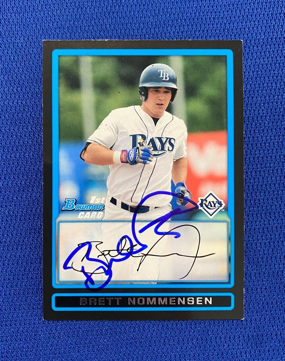 2009 BOWMAN DP BRETT NOMMENSEN TB RAYS AUTO SIGNED RC CARD #BDPP63 W/COA