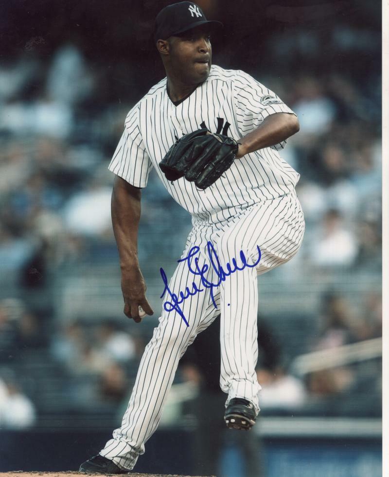 JOSE VERAS  NEW YORK YANKEES SIGNED AUTOGRAPHED 8X10 PHOTO W/ COA