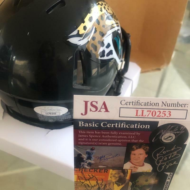 MARK BRUNELL JACKSONVILLE JAGUARS SIGNED AUTO SPEED MINI HELMET JSA LL70253