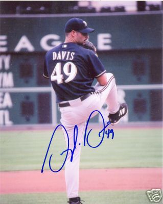 DOUG DAVIS MILWAUKEE BREWERS SIGNED 8X10 PHOTO W/COA