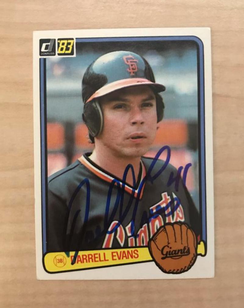 DARRELL EVANS SAN FRANCISCO GIANTS AUTOGRAPHED 1983 DONRUSS CARD #251 W/COA 