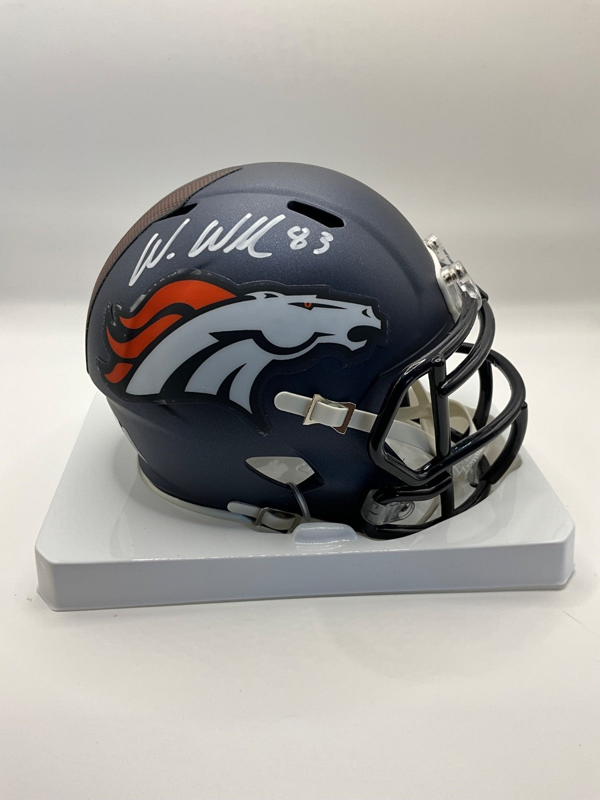 WES WELKER DENVER BRONCOS SIGNED SPEED MINI HELMET JSA