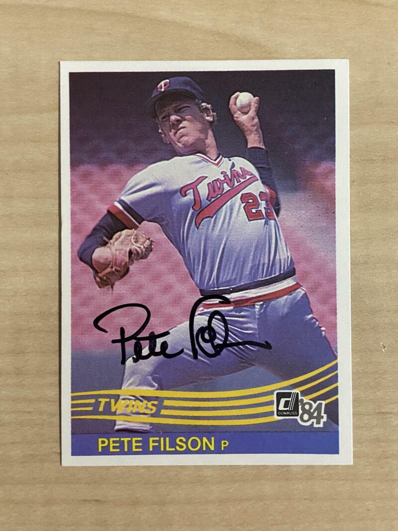 PETE FILSON MINNESOTA TWINS SIGNED AUTOGRAPHED 1984 DONRUSS CARD #194 W/COA
