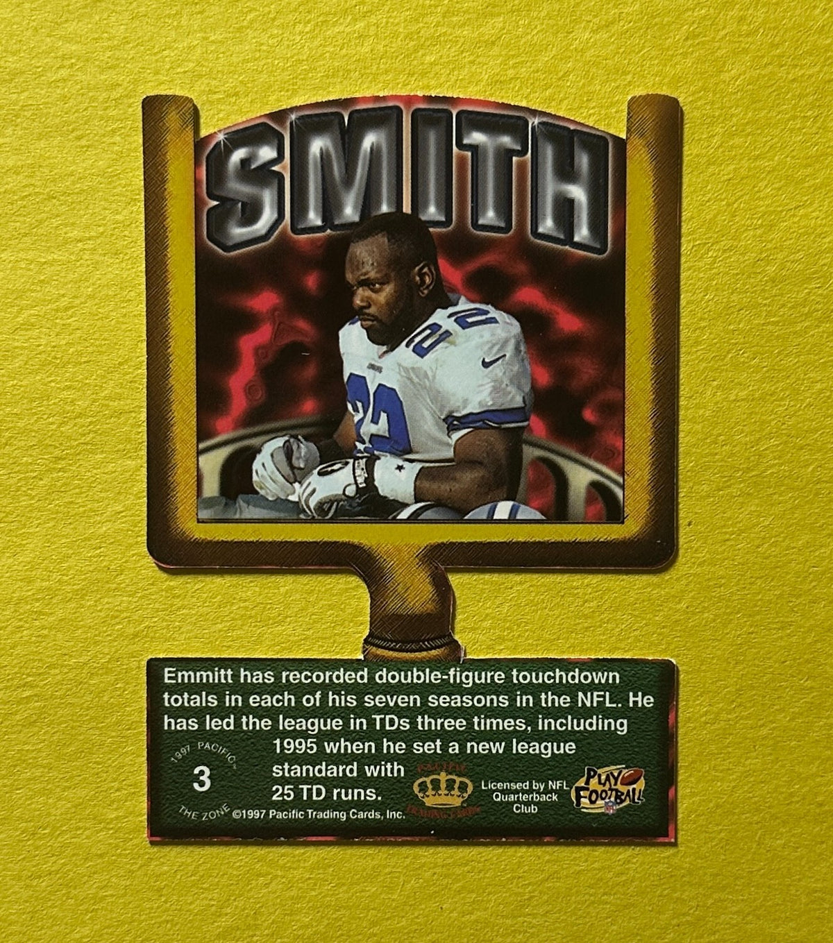 1997 PACIFIC CROWN COLLECTION THE ZONE EMMIT SMITH #3 COWBOYS HOF