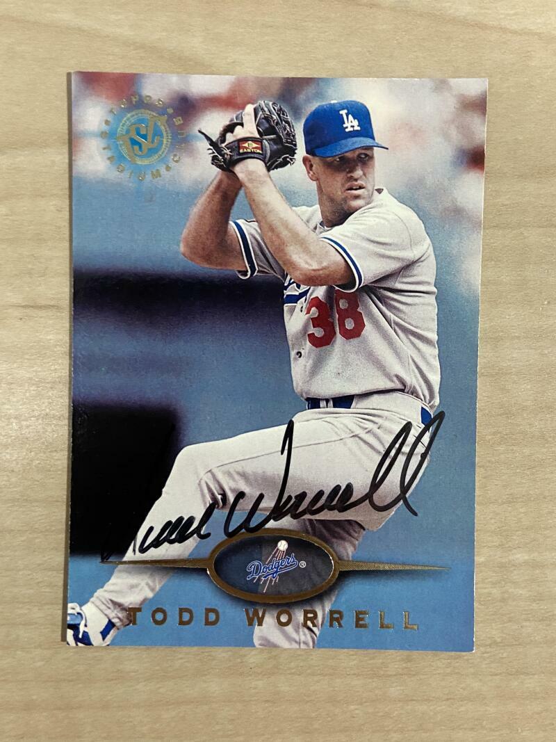 TODD WORRELL LOS ANGELES DODGERS SIGNED AUTOGRAPHED 1995 TOPPS CARD #53 W/COA