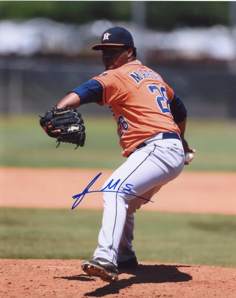 FRANCES MARTES HOUSTON ASTROS SIGNED AUTOGRAPHED PITCHING 8X10 PHOTO W/COA