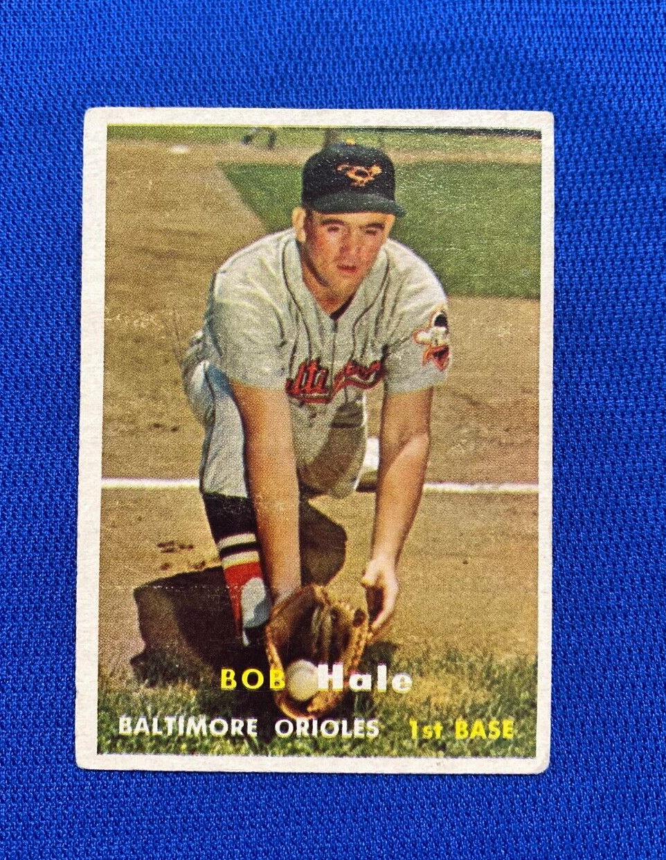 1957 TOPPS BOB HALE BALTIMORE ORIOLES #406 CARD VINTAGE SET-BREAK