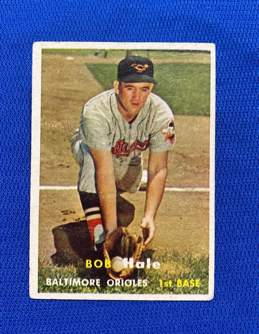 1957 TOPPS BOB HALE BALTIMORE ORIOLES #406 CARD VINTAGE SET-BREAK