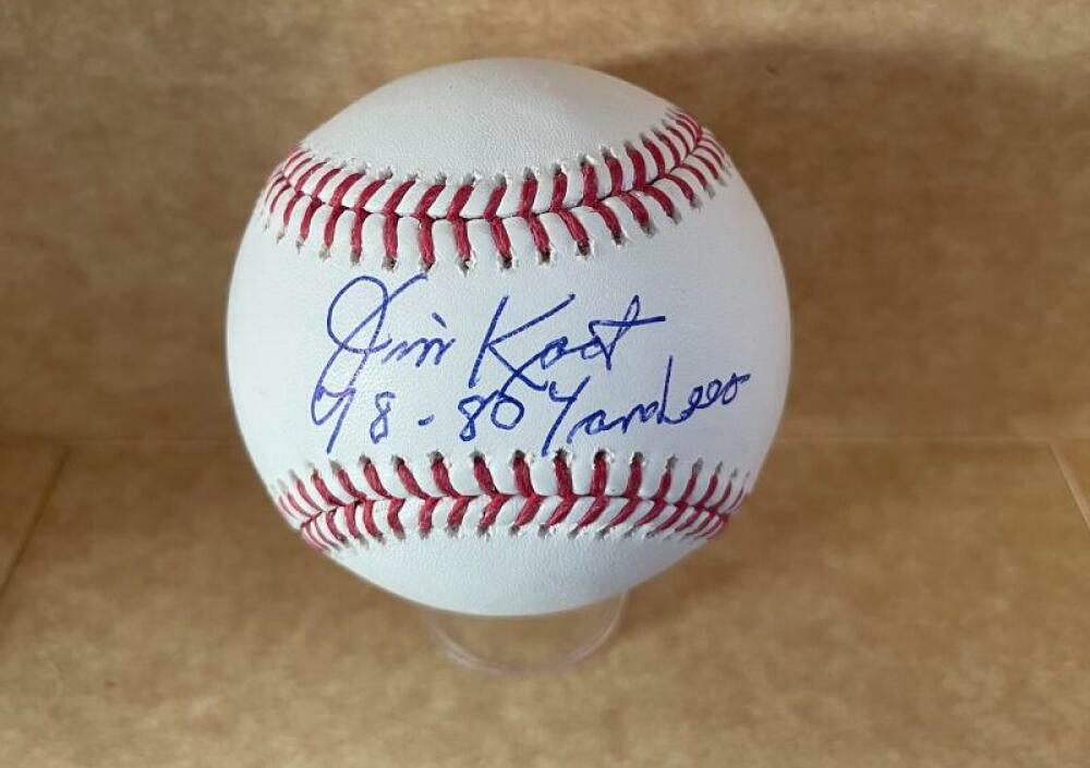JIM KAAT TWINS 79-80 YANKEES  SIGNED AUTOGRAPHED M.L. BASEBALL BECKETT BB25596