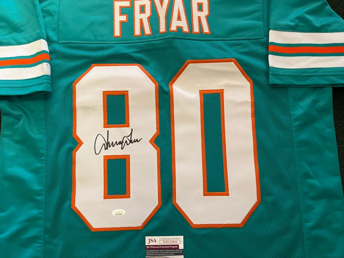 IRVING FRYAR MIAMI DOLPHINS SIGNED AUTOGRAPHED CUSTOM SZ XL JERSEY JSA COA
