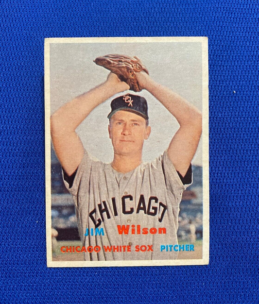1957 TOPPS JIM WILSON CHICAGO WHITE SOX #330 CARD VINTAGE SET-BREAK