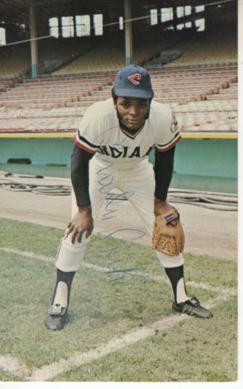 CHARLIE SPIKES CLEVELAND INDIANS SIGNED AUTOGRAPHED 3X5 POSTCARD W/ COA