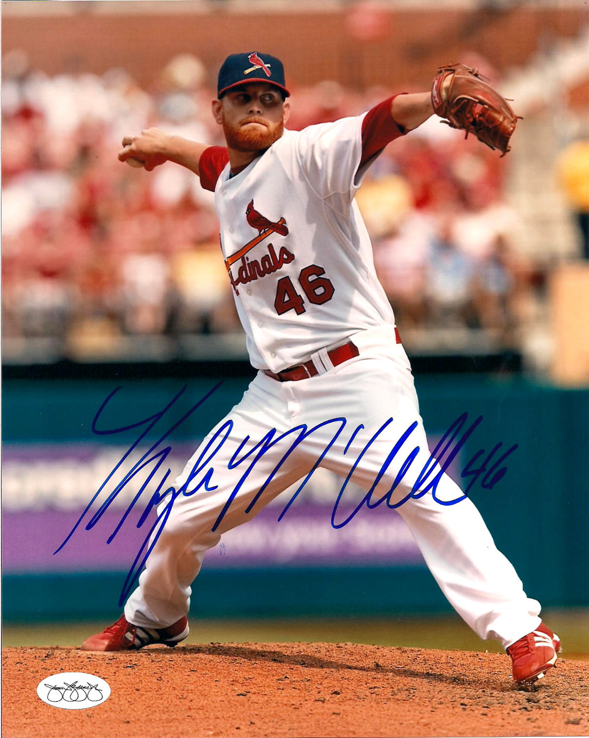 KYLE MCCLELLAN ST LOUIS CARDINALS AUTOGRAPHED SIGNED 8X10 PHOTO W/JSA STAMP
