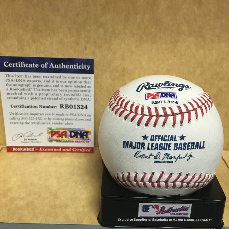 LEWIS BRINSON TEXAS RANGERS ROOKIE BALL M.L. SIGNED BASEBALL PSA RB01324