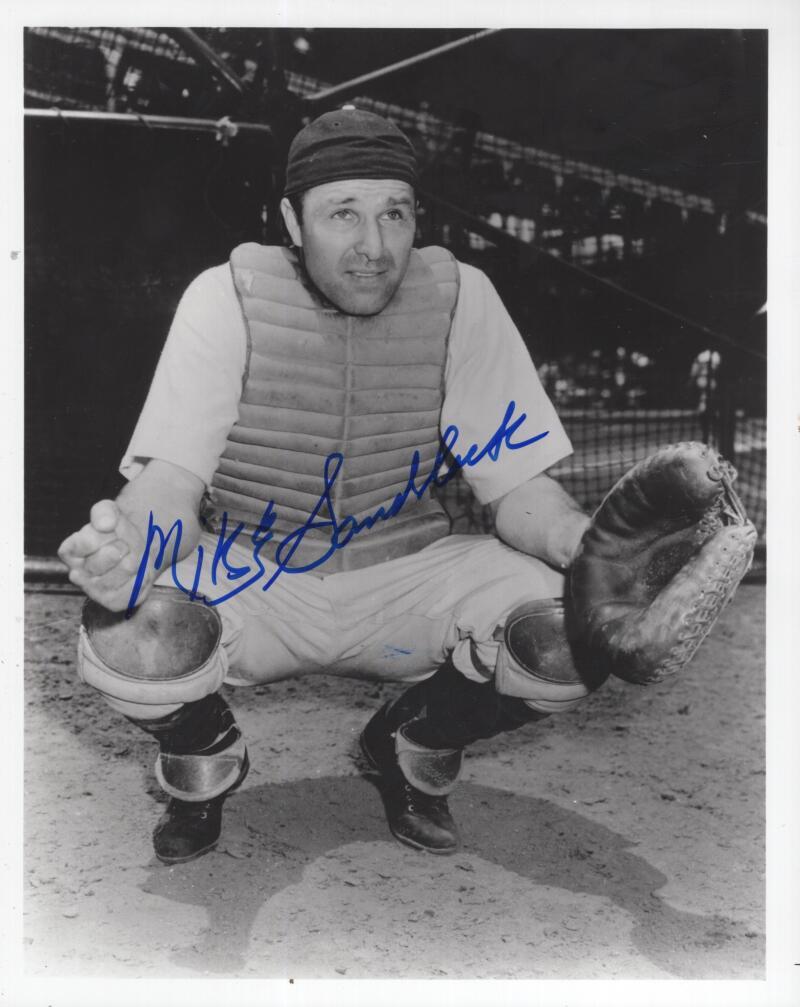 MIKE SANDLOCK  BROOKLYN DODGERS SIGNED AUTOGRAPHED 8X10 PHOTO W/ COA