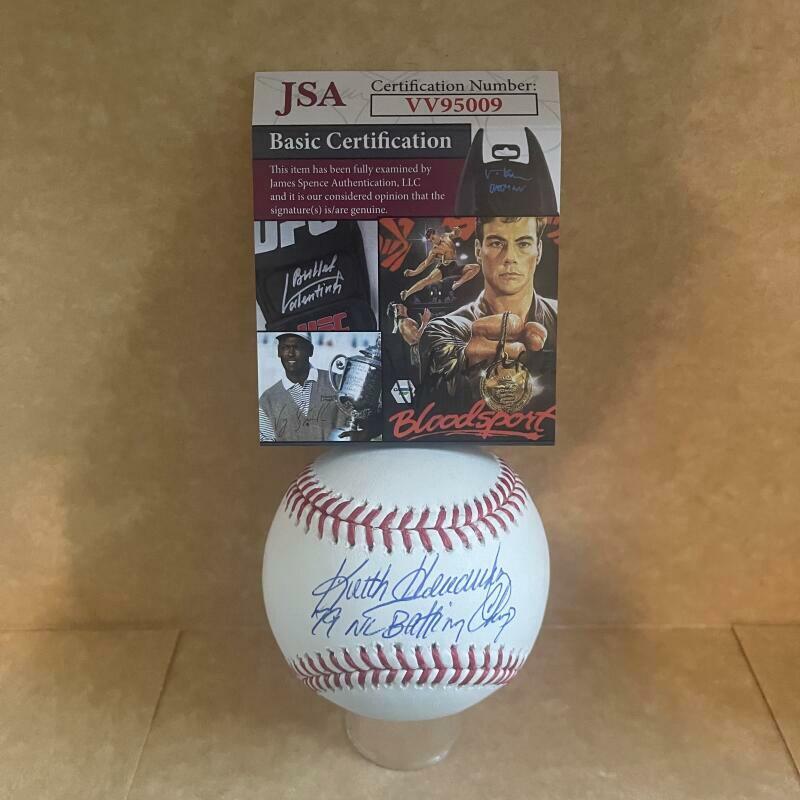 KEITH HERNANDEZ 79 NL BATTING CHAMP SIGNED AUTO ML BASEBALL JSA VV95009