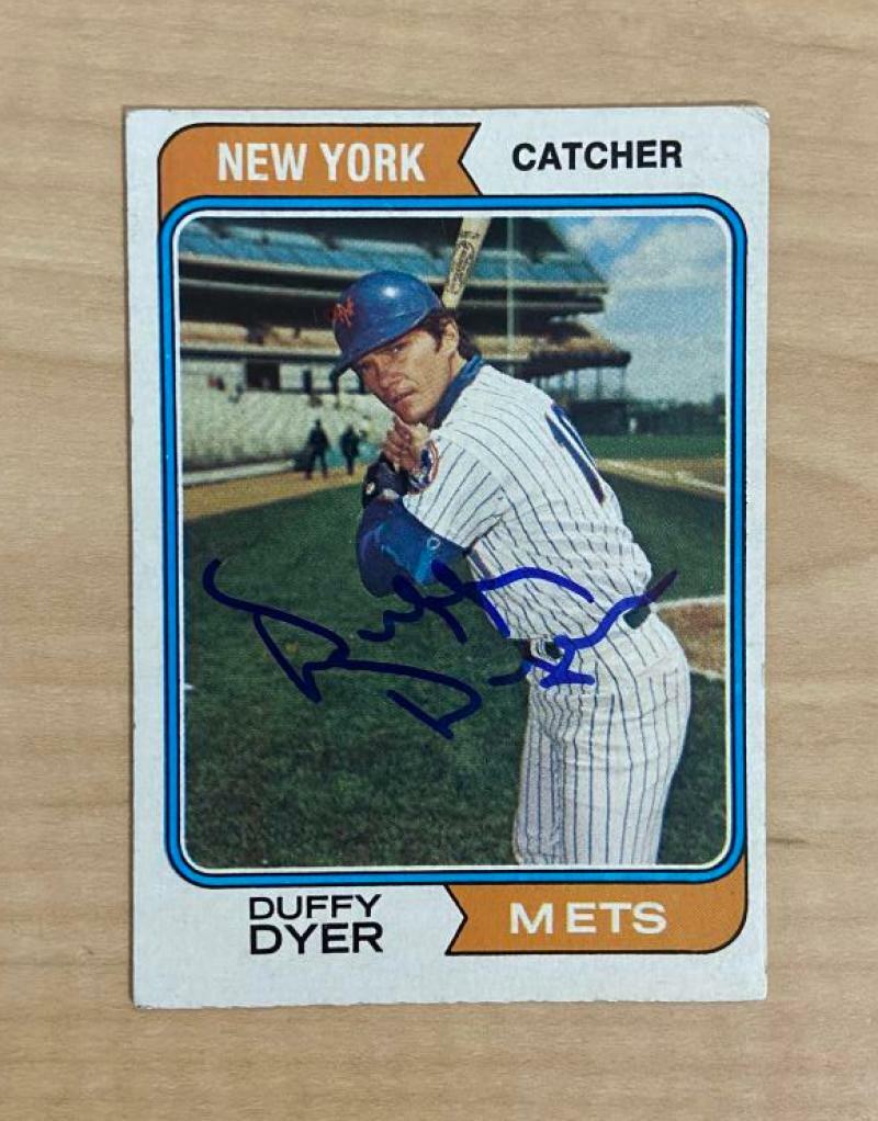 DUFFY DYER NEW YORK METS SIGNED AUTOGRAPHED 1974 TOPPS CARD #536 W/COA