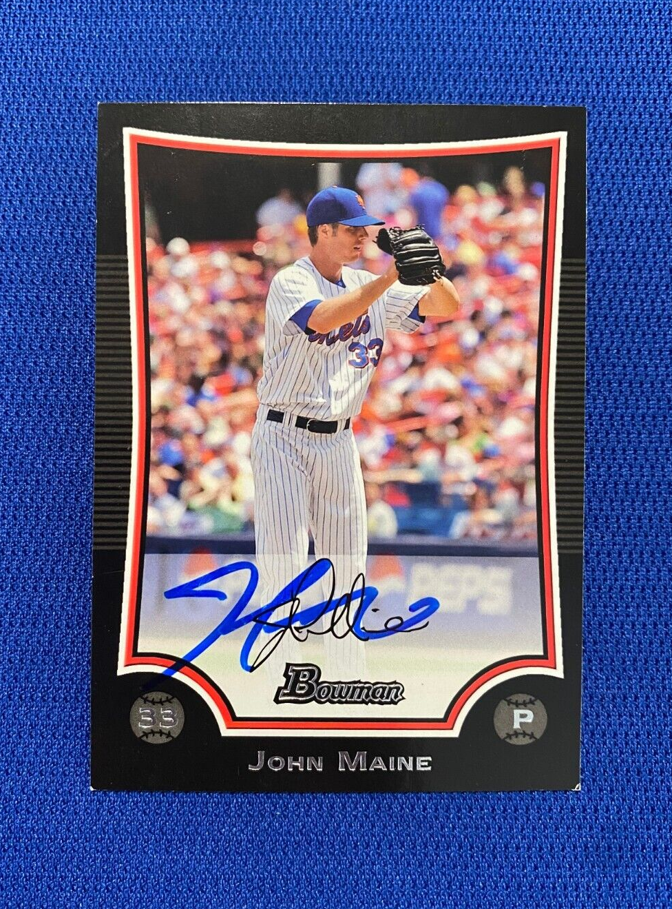 2009 BOWMAN JOHN MAINE NEW YORK METS SIGNED AUTO AUTOGRAPHED CARD #92 W/COA