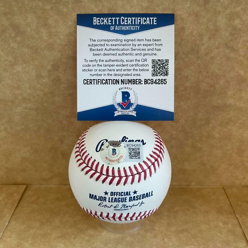 JIM KERN REDS 1982 SIGNED AUTOGRAPHED M.L BASEBALL BECKETT BC94265