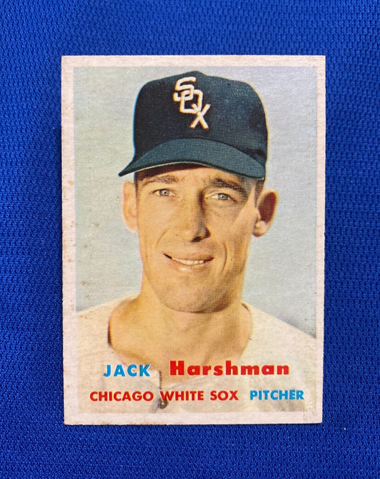 1957 TOPPS JACK HARSHMAN CHICAGO WHITE SOX #152 CARD VINTAGE SET-BREAK