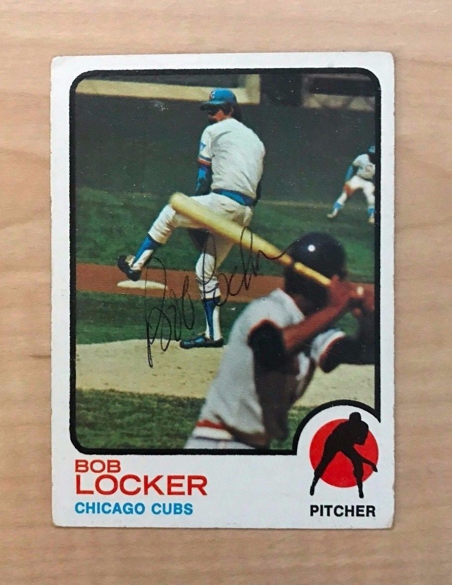 BOB LOCKER CHICAGO CUBS SIGNED AUTOGRAPHED 1973 TOPPS CARD #645 W/COA