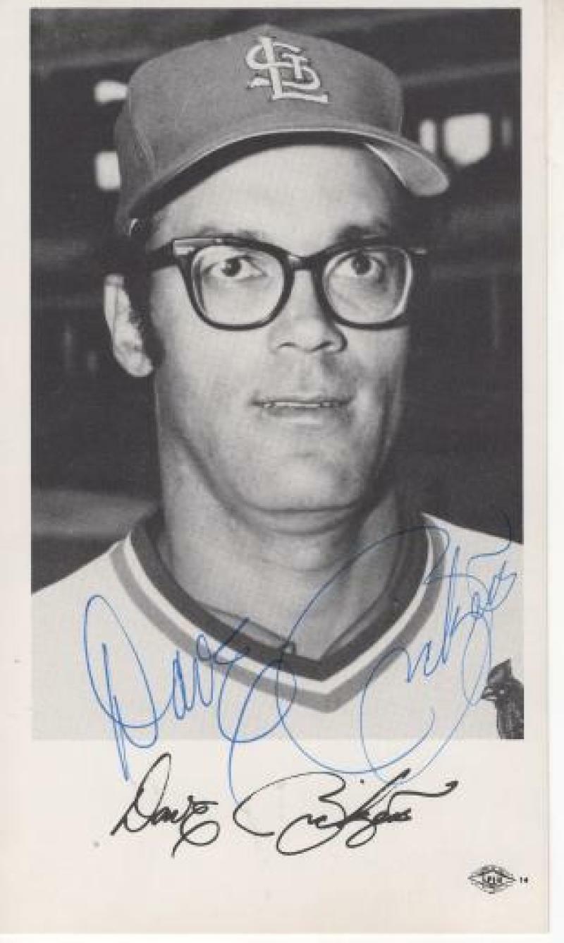 DAVE RICKETTS ST. LOUIS CARDINALS SIGNED 4X6 POSTCARD W/ COA