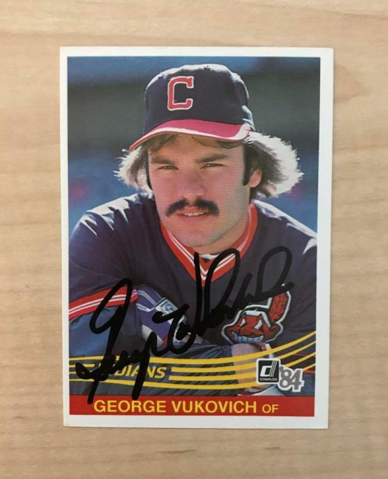 GEORGE VUKOVICH CLEVELAND INDIANS SIGNED AUTOGRAPHED 1984 DONRUSS CARD#468 W/COA
