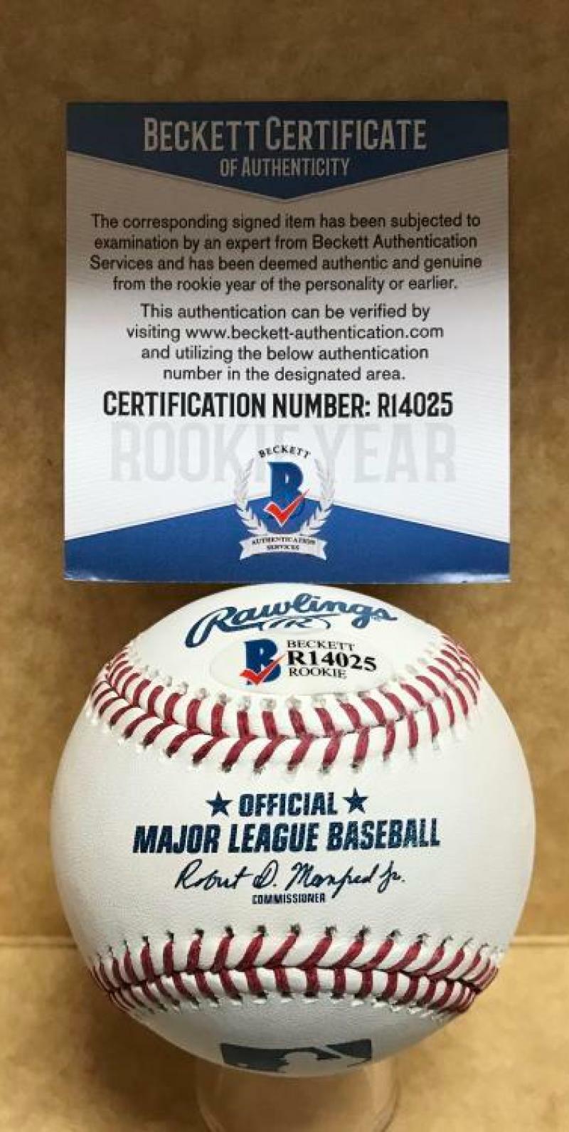 AUSTIN ALLEN SAN DIEGO PADRES ROOKIE YEAR SIGNED M.L. BASEBALL BECKETT R14025