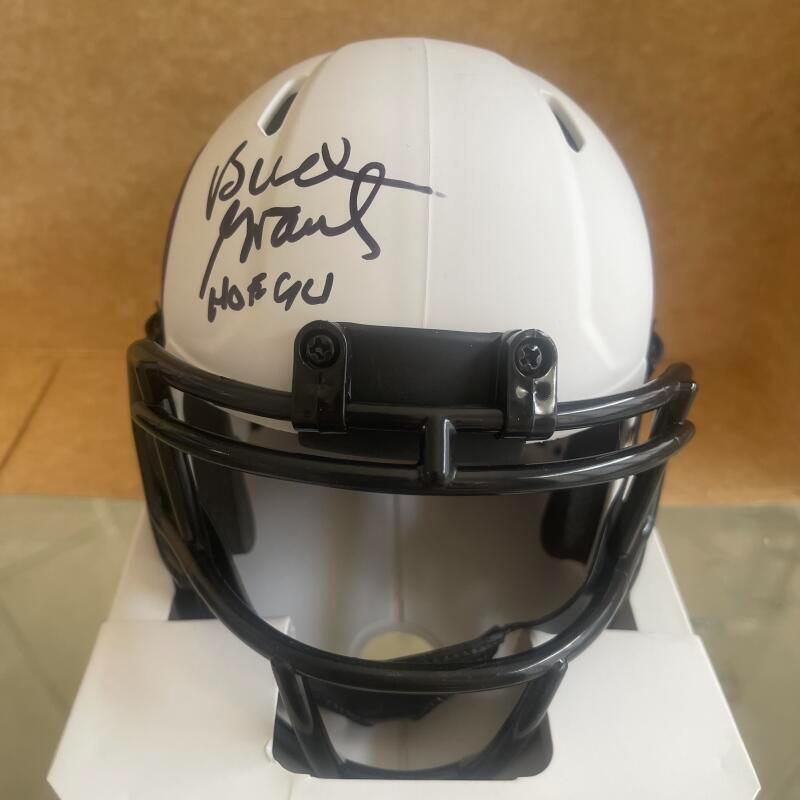 BUD GRANT VIKINGS SIGNED AUTOGRAPHED LUNAR MINI HELMET PSA 3T71386