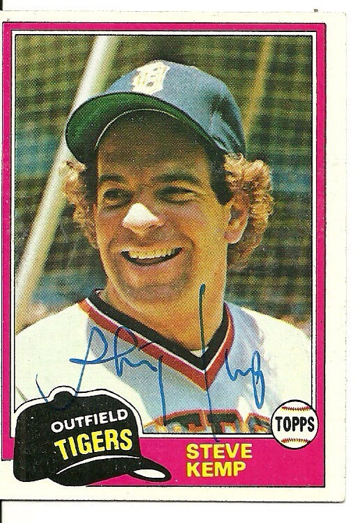 STEVE KEMP DETROIT TIGERS SIGNED AUTOGRAPHED 1981 TOPPS CARD #593 W/COA