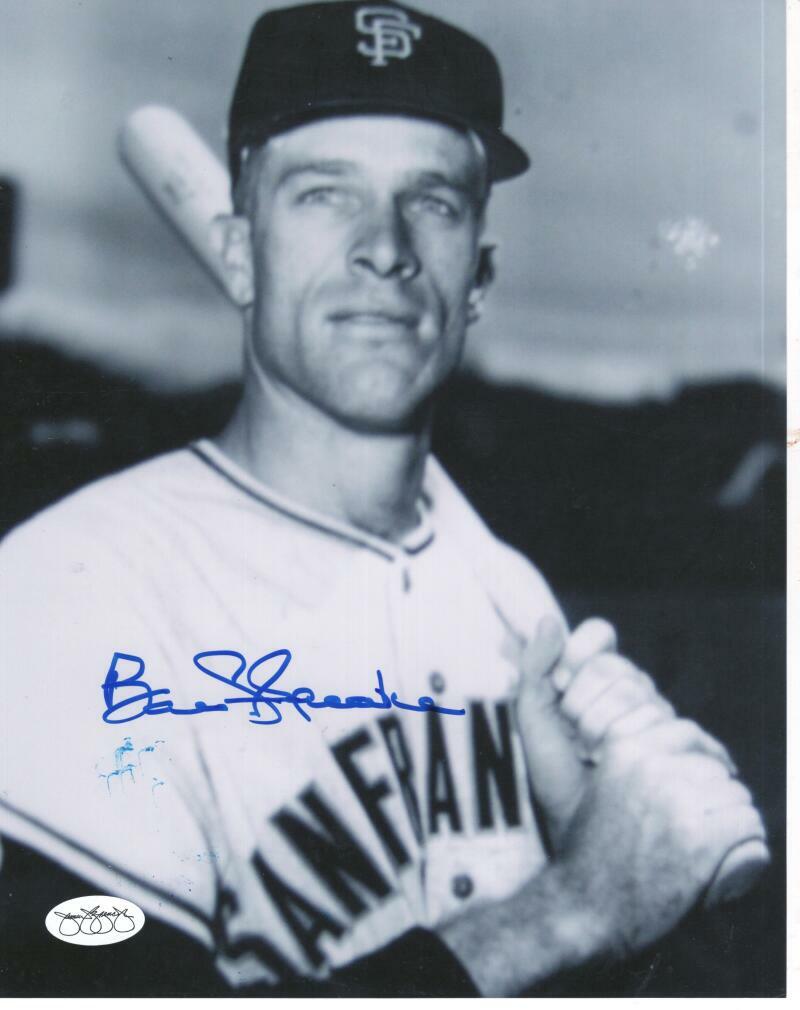 BOB SPEAKE SAN FRANCISCO GIANTS SIGNED AUTOGRAPHED 8X10 PHOTO W/ COA