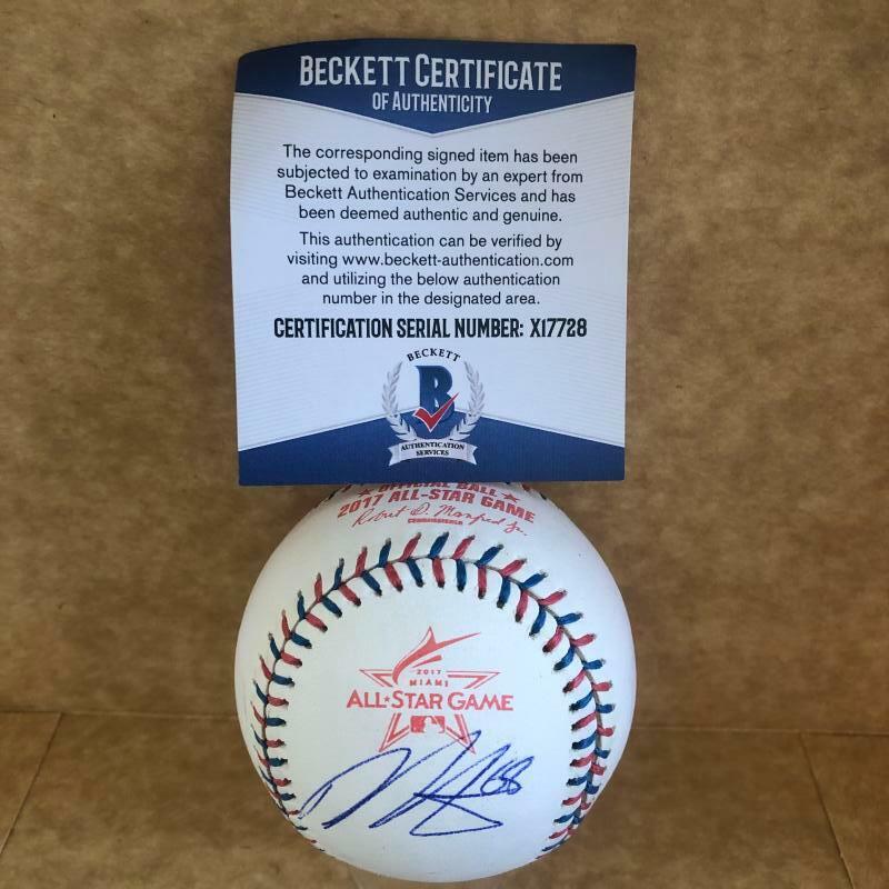 DELLIN BETANCES NEW YORK  YANKEES SIGNED  2017 ALL STAR GAME BASEBALL BECKETT X1