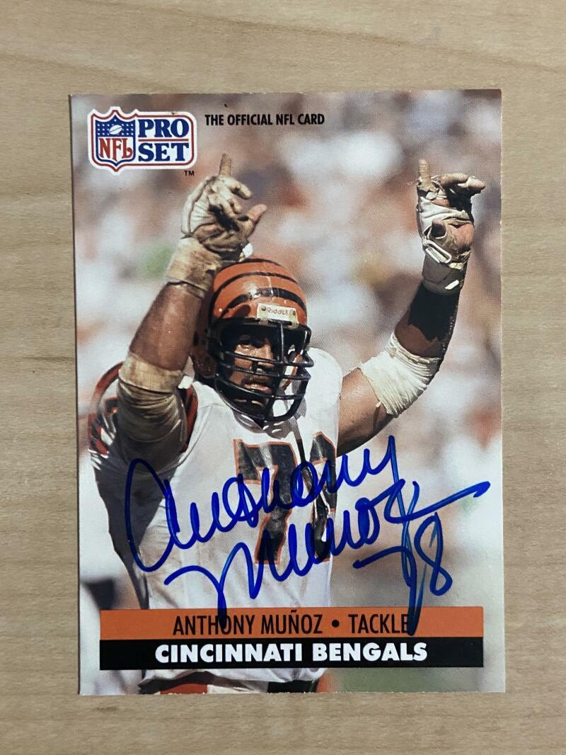 ANTHONY MUNOZ CINCINNATI BENGALS SIGNED AUTOGRAPHED 1991 PRO SET CARD #116 W/COA