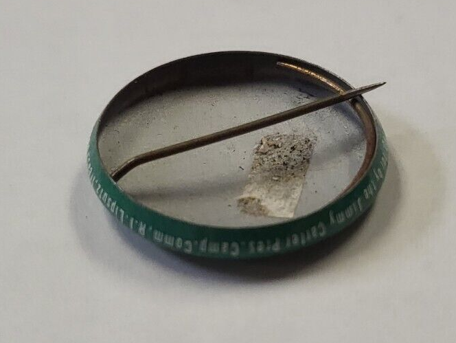VINTAGE JIMMY CARTER FOR PRESIDENT GREEN BUTTON PIN RARE