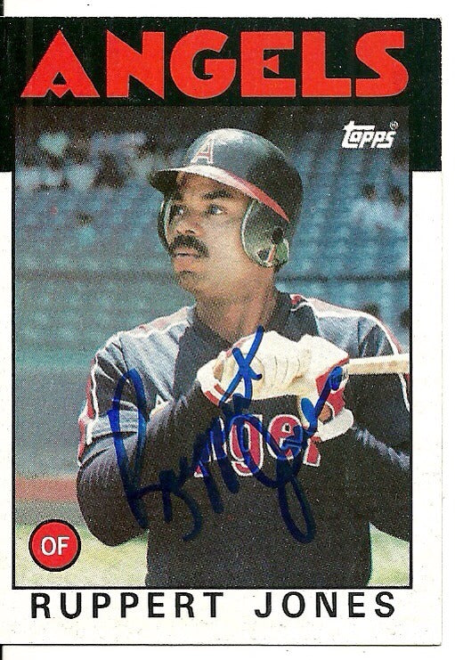RUPPERT JONES CALIFORNIA ANGELS SIGNED AUTOGRAPHED 1986 TOPPS CARD #464 W/COA