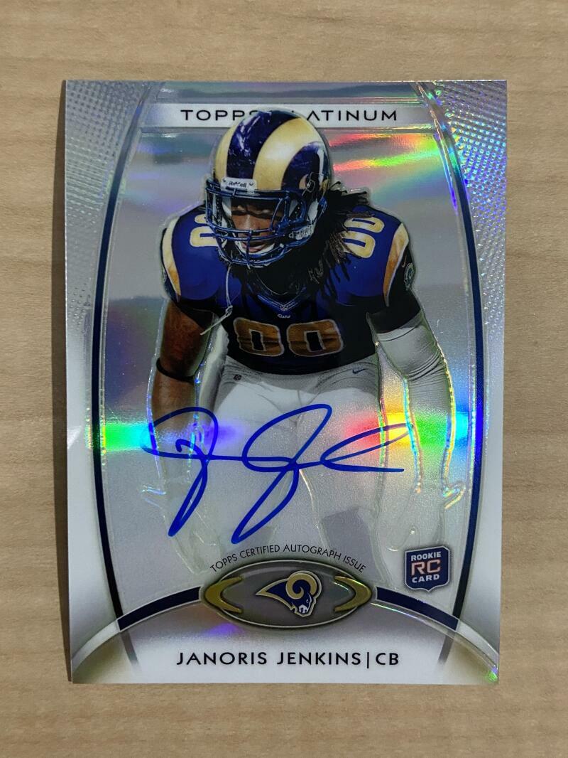 JANORIS JENKINS LOS ANGELES RAMS SIGNED 2012 TOPPS PLATINUM CARD #136