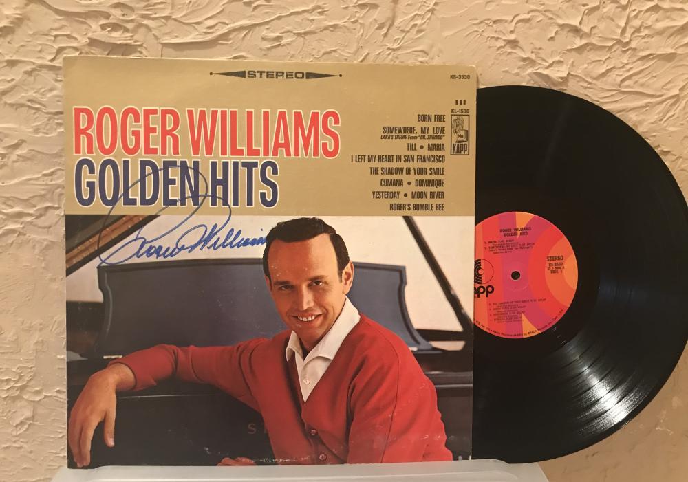ROGER WILLIAMS DECEASED 2011 SIGNED AUTOGRAPHED VINYL  RECORD W/COA