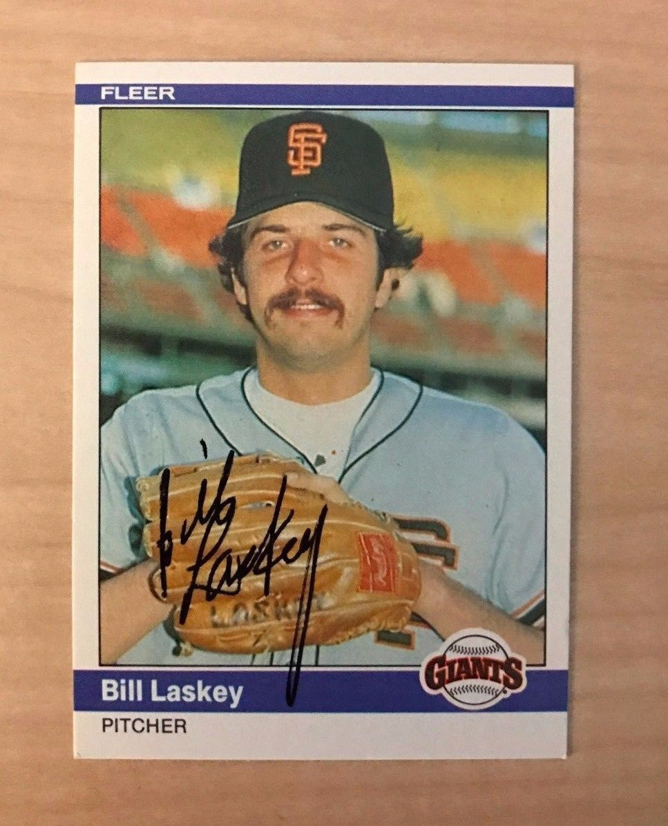BILL LASKEY SAN FRANCISCO GIANTS SIGNED AUTOGRAPHED 1984 FLEER CARD #376 W/COA