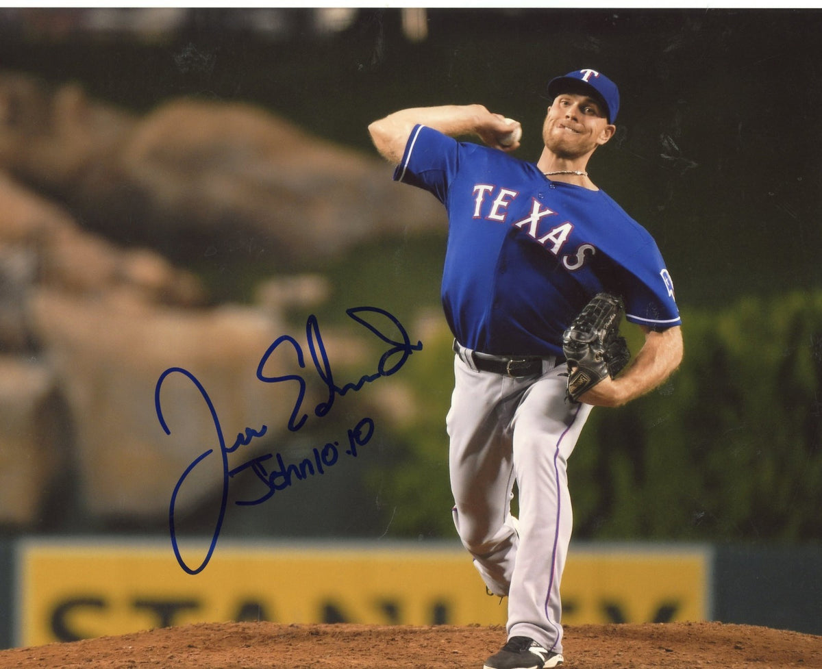 JON  EDWARDS    TEXAS   RANGERS   PITCHING   AUTOGRAPHED  SIGNED  8X10  PHOTO