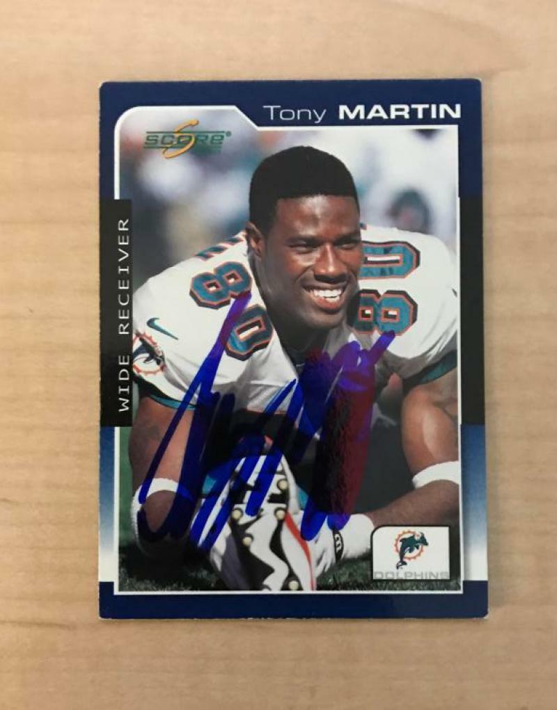 TONY MARTIN MIAMI DOLPHINS SIGNED AUTOGRAPHED 2000 SCORE CARD #101 W/COA