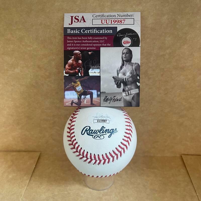 KEN HAWK HARRELSON HOF 2020 SIGNED HALL OF FAME BASEBALL  JSA UU19987