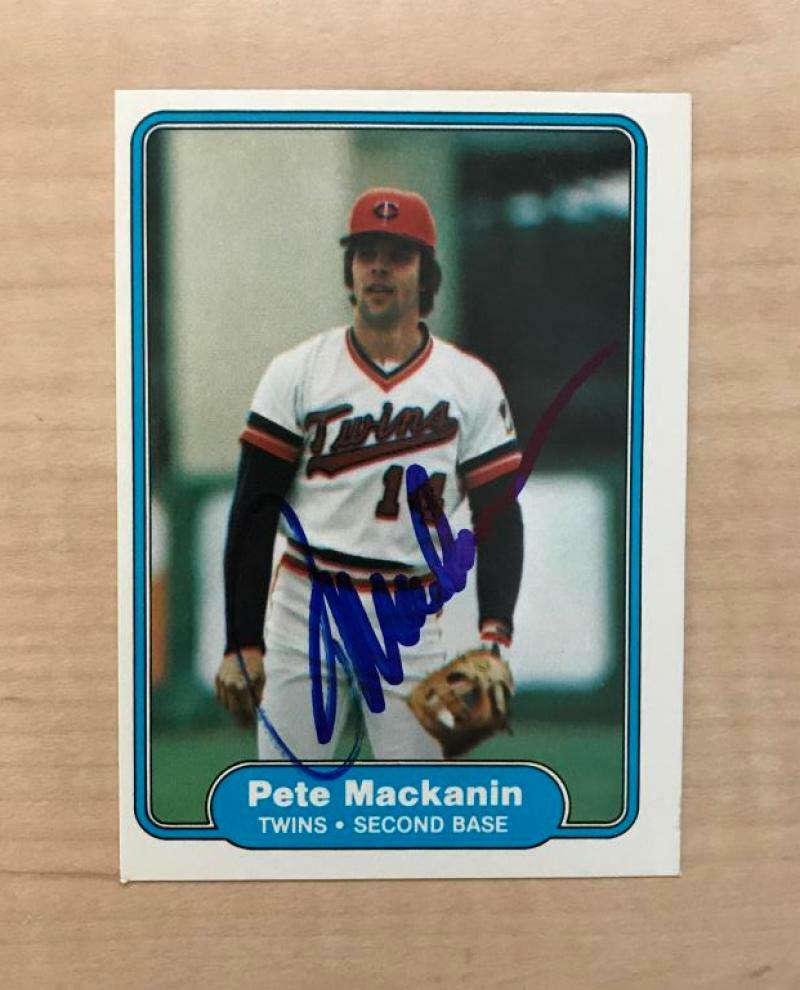 PETE MACKANIN MINNESOTA TWINS SIGNED AUTOGRAPHED 1982 FLEER CARD #556 W/COA 