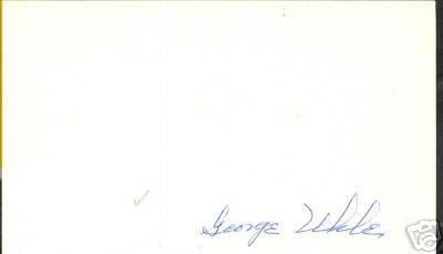 GEORGE UHLE CLEVELAND DECEASED SIGNED 3X5 INDEX CARD
