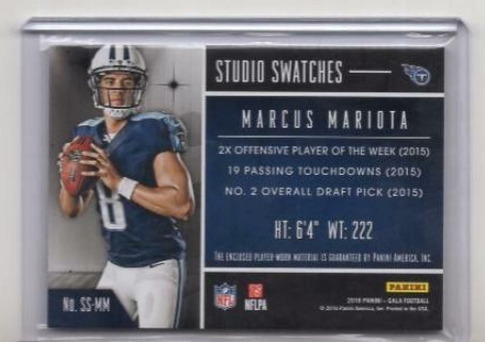 MARCUS MARIOTA PANINI GALA STUDIO SWATCHES TITANS GAME WORN /25