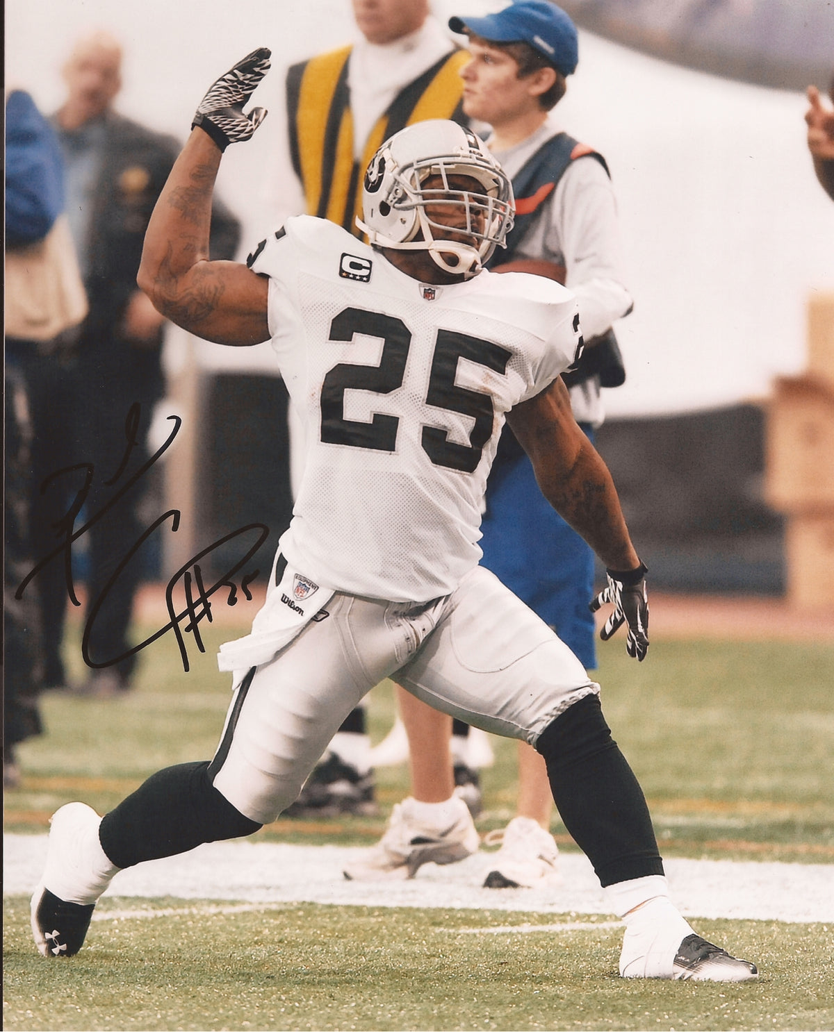 ROCK CARTWRIGHT OAKLAND RAIDERS SIGNED AUTOGRAPHED 1ST DOWN 8X10 PHOTO W/COA