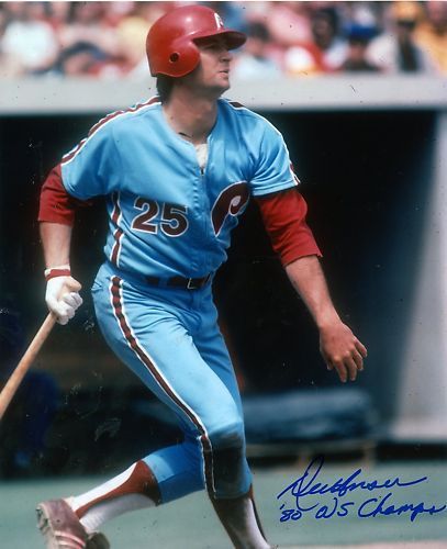 DEL  UNSER  80  WS  CHAMPS  PHILLIES     SIGNED 8X10