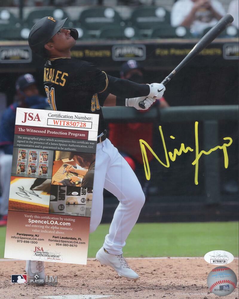 NICK GONZALES PITTSBURGH PIRATES SIGNED 8X10 PHOTO JSA WITNESS WIT850728