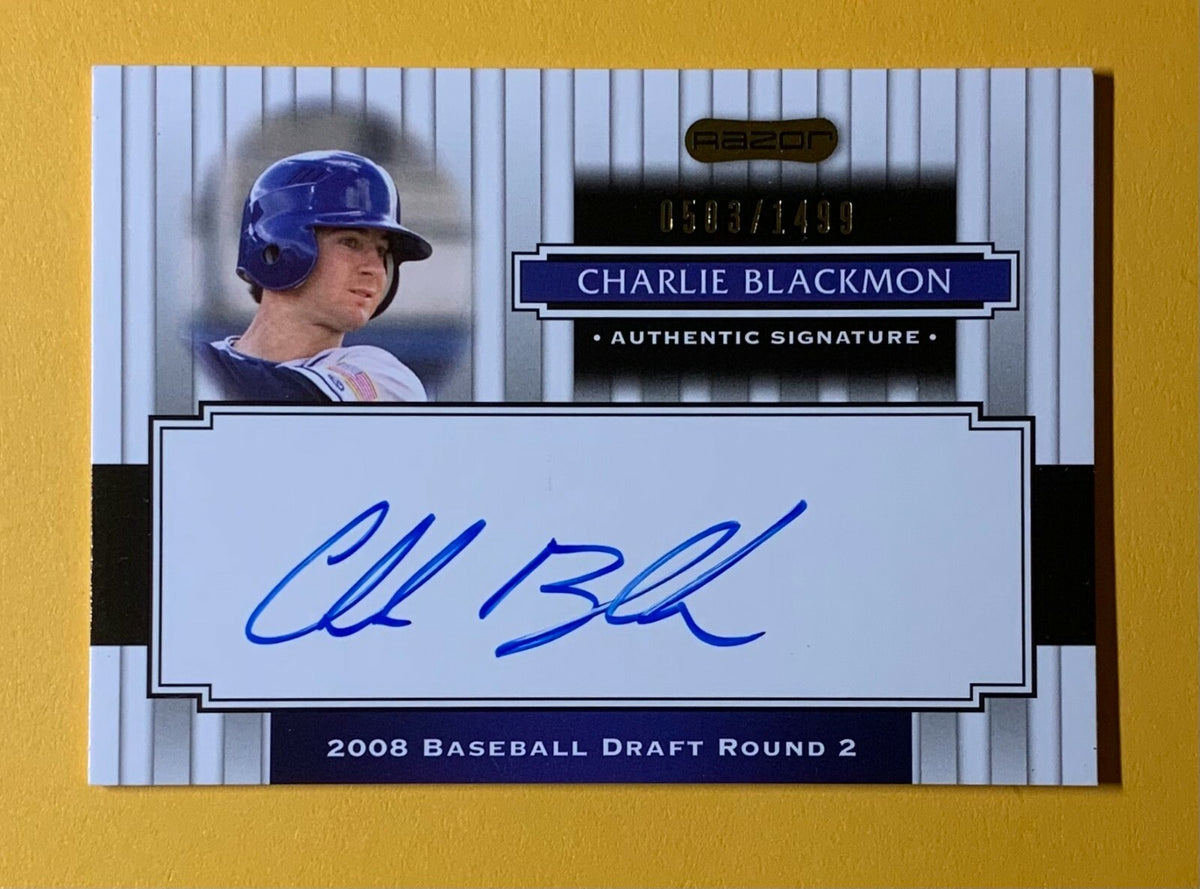 2008 RAZOR SIGNATURE SERIES CHARLIE BLACKMON ROOKIE AUTOGRAPH /1499 #159 ROCKIES